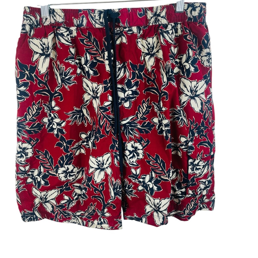 Sonoma Tropical Blue and Maroon Men's Swim‎ Trunks, Size Large